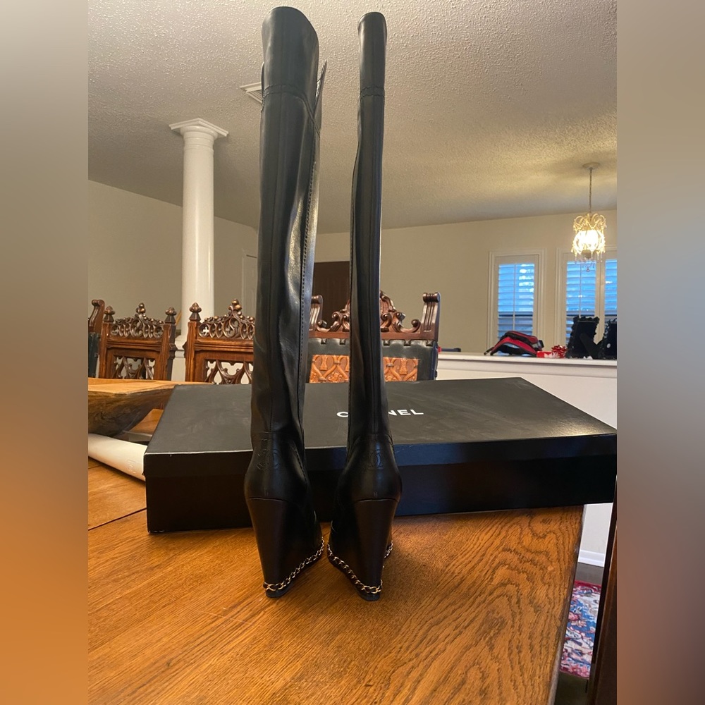 NEVER BEEN WORN Chanel Thigh-High Boots - Picture 3 of 4